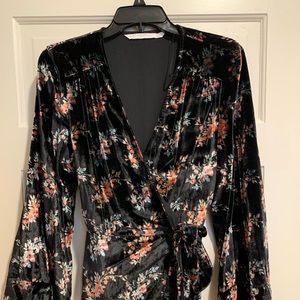 Wrap velour top
